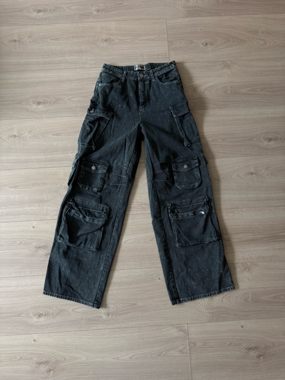 Fashion Nova Black Men's Cargo Pants with Multiple Pockets